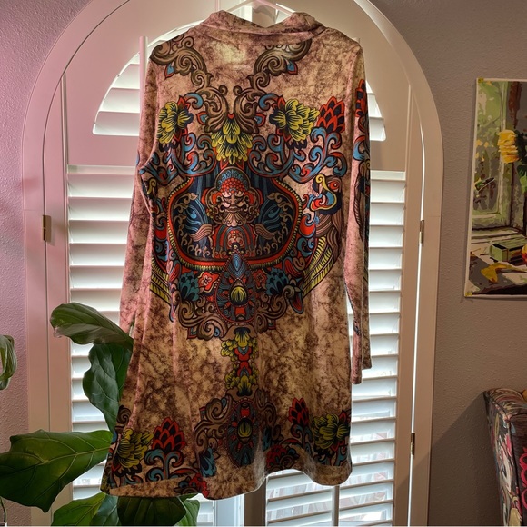 Women’s Radzoli XL multi-colored vibrant print cowl neck pullover - Picture 6 of 13